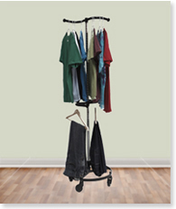 Patented S-Shape Clothing Rack by Rack Stack and Roll